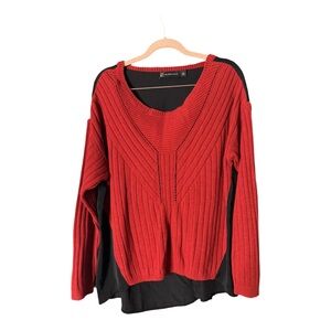 #19 New York & Company Black/Red Sweater Top